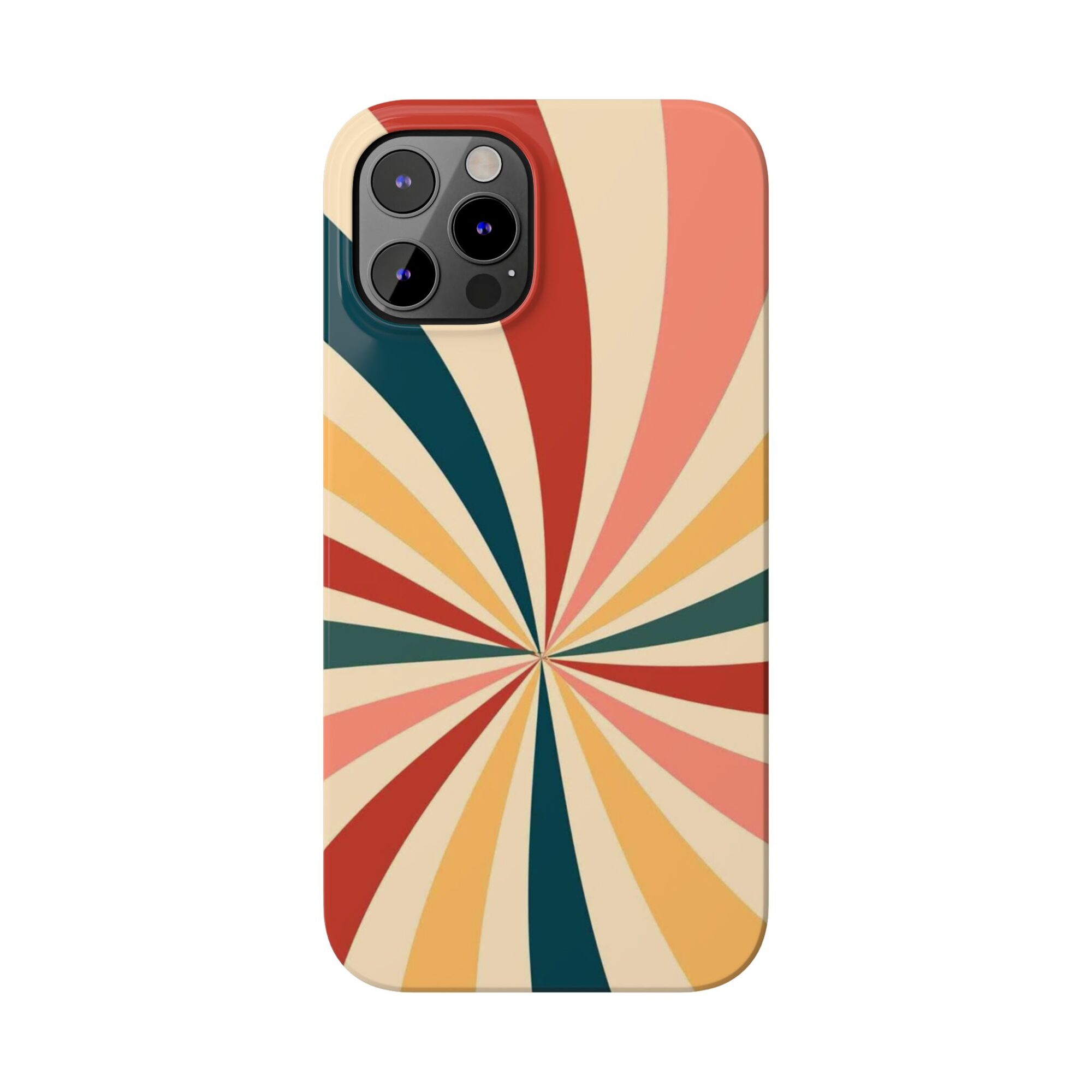 Golden Palmela Retro Spiral Slim Phone Case - Colorful Design for Trendy Protection, iphone 12, iphone 12 Mini, iphone 12 Pro, iphone 12 Pro Max