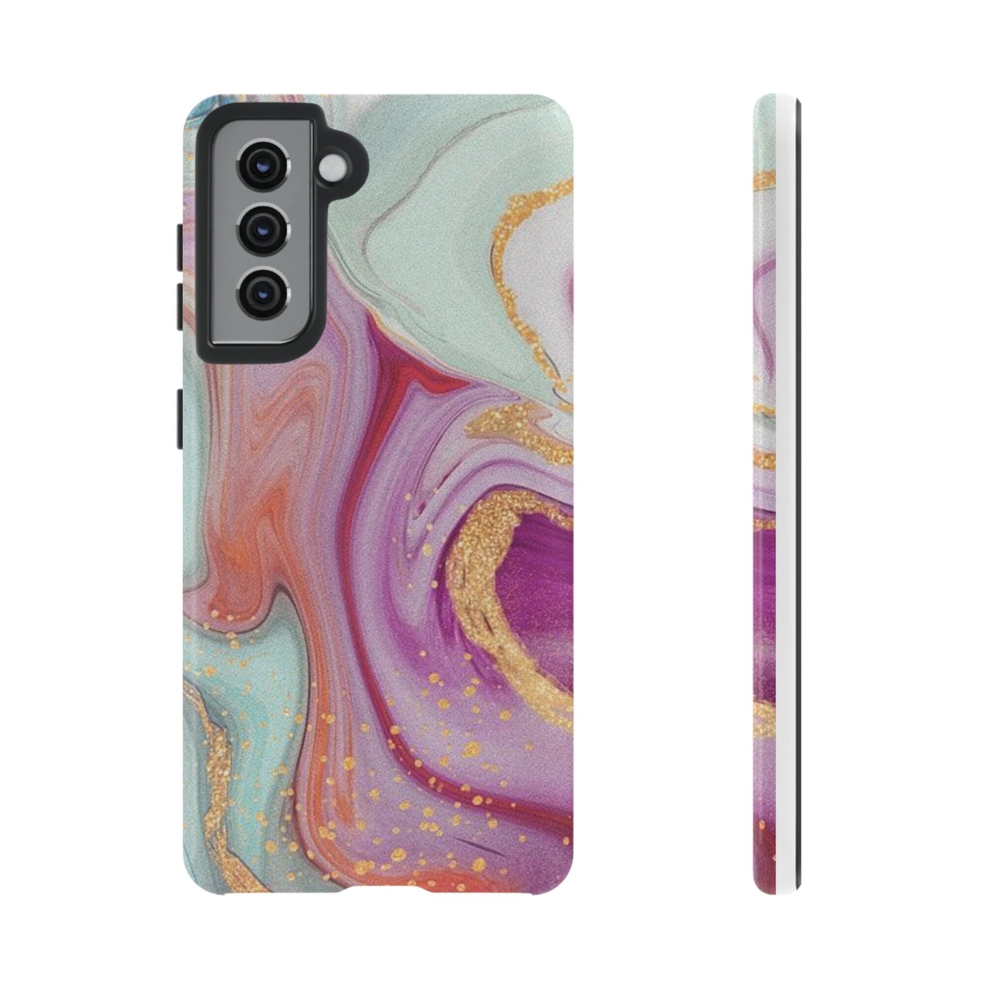 Golden Palmela Artistic Marble Phone Case - Tough & Stylish Protection, Samsung Galaxy S21, Samsung Galaxy S21 Plus, Samsung Galaxy S21 Ultra, Samsung Galaxy S21 FE