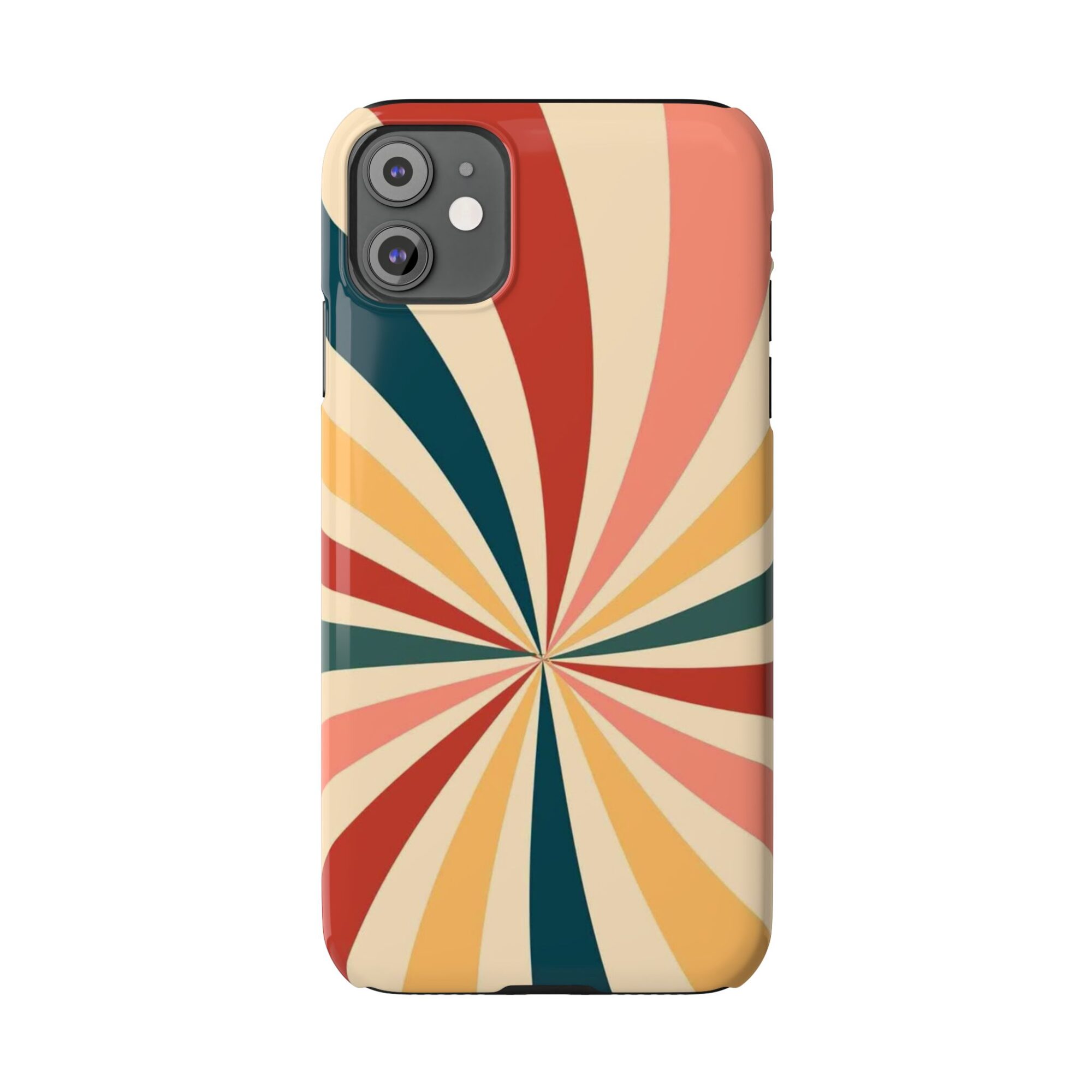 Golden Palmela Retro Spiral Slim Phone Case - Colorful Design for Trendy Protection, iphone 11, iphone 11 Pro, iphone 11 Pro Max