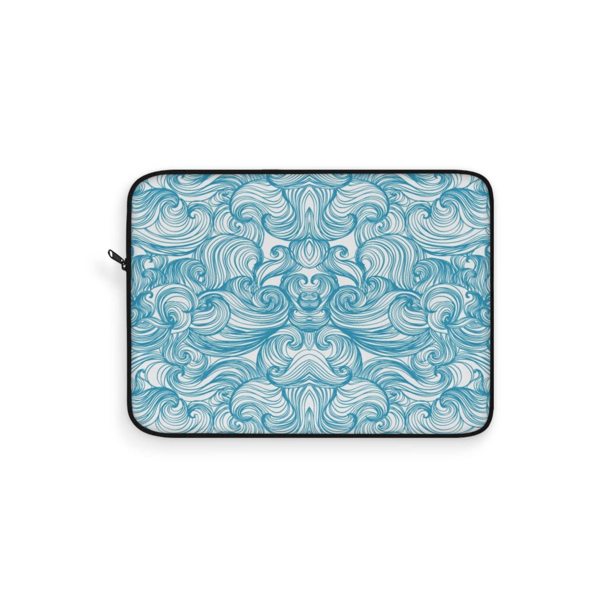 Golden Palmela Elegant Blue Swirl Laptop Sleeve, Stylish Computer Bag, Tech Accessories, Gift for Students, Work from Home