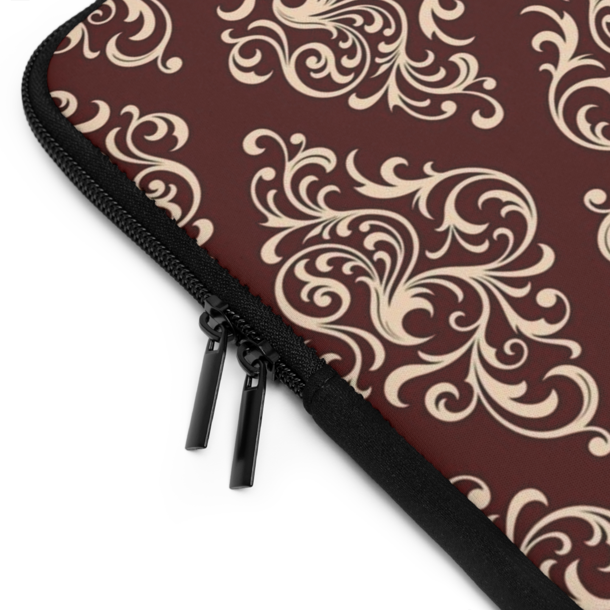 Golden Elegant Floral Laptop Sleeve - Stylish, Protective Case for Laptops, Perfect Gift for Students, Professionals, and Tech Lovers